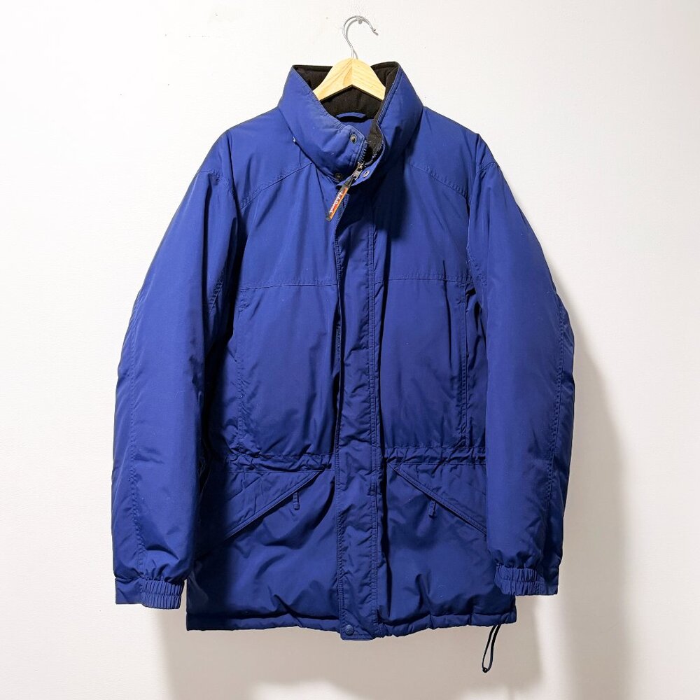 L.L. Bean Navy Blue Goose Down Puffer Jacket Parka Medium - Vintage